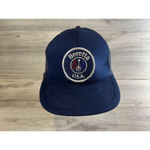 VINTAGE Beretta Firearms Hat Mens OS Blue Snapback Rope Circle Logo Cap USA Made